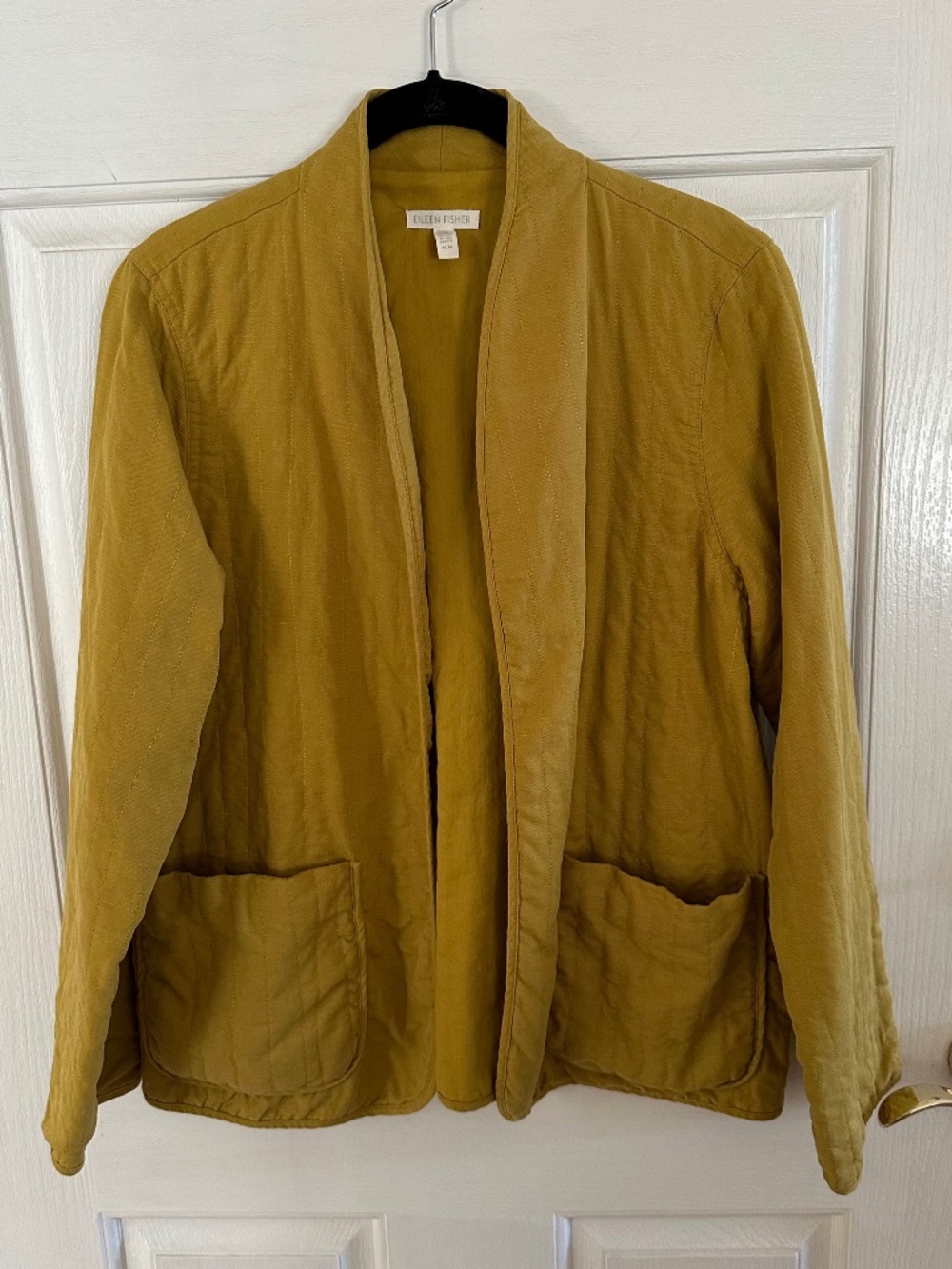 Eileen Fisher quilted jacket in burnished dijon
